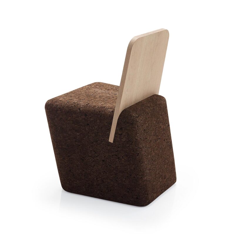 CUT stol med egetræsryg 46x45x73 cm (sæde H 45 cm)