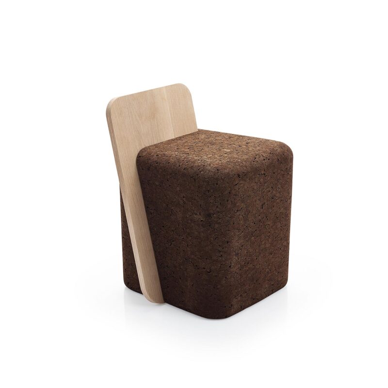 CUT stol med egetræsryg 42x45x60 cm (sædet H 45 cm)