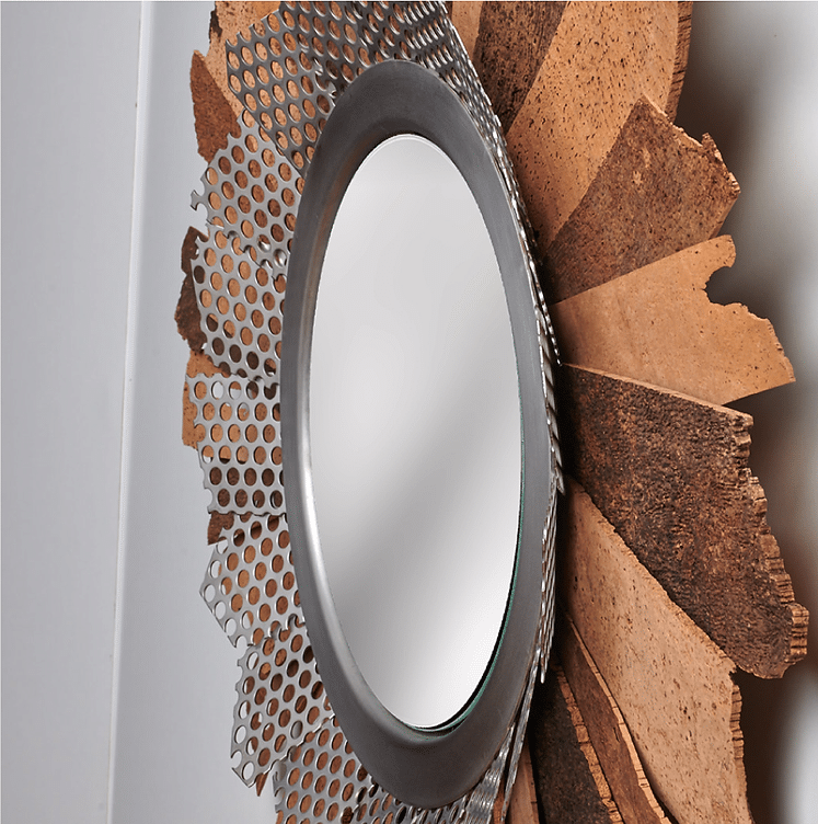Miragge spejl med korkblade - dia. 88 cm